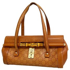 Gucci Brown Leather Shoulder Bag Brown