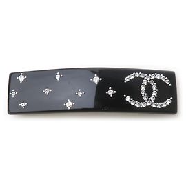 Pasador Chanel de plástico negro Negro