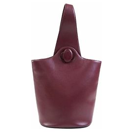Bolso de hombro Cartier de cuero borgoña Burdeos