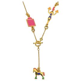 Hermès Collar Hermes HERMES Cheval Grand Parade GP Multicolor Dorado