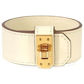 Hermès Pulseira Hermes Kelly Twist PM Branco Dourado