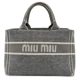 Miu Miu My Logo Leather Small Preto