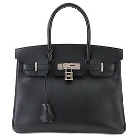 Hermès Hermes Birkin 30 Handtasche aus schwarzem Epsom-Leder Schwarz