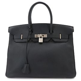 Hermès Hermes Birkin 35 Togo Black Handbag Black