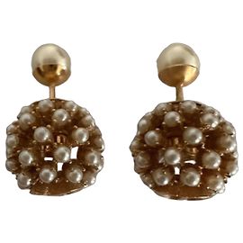 Pendientes Christian Dior Tribales Pearl Cluster Blanco Gold hardware