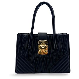 Miu Miu Confidential Matelassé Leather Noir