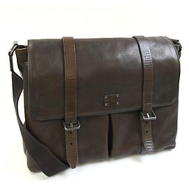 Bolsa de ombro em couro marrom escuro Dolce & Gabbana Castanho escuro