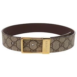 Gucci Gürtel mit quadratischer GG-Schnalle Braun Beige
