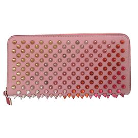 Christian Louboutin Pink Leather Long Wallet Pink