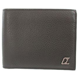 Cartera bi-fold de piel negra Christian Louboutin Negro Roja
