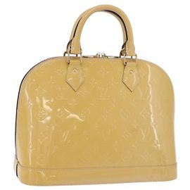 LOUIS VUITTON Monogram Vernis Alma PM Hand Bag Beige M90170 LV Auth ka6313A Beige