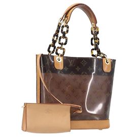 LOUIS VUITTON Monogram Vinyl Cabas Amble PM Bag Brown M92502 LV Auth ep15927 Brown