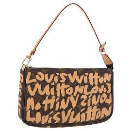 LOUIS VUITTON graffiti Pochette Accessoires Pouch M92193 LV Auth ka6305SAV Orange