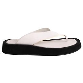Sandalias The Row de cuero blanco Blanco