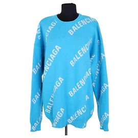 Balenciaga Blauer Baumwollpullover Herren M Blau