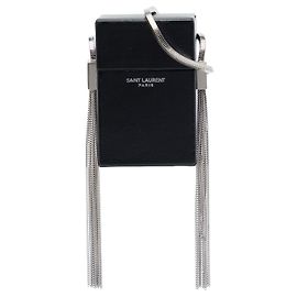 Autre Marque Borsa a tracolla Mini Smoking Box Saint Laurent in pelle di agnello nera Nero