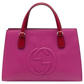 Pink Gucci Medium Leather Soho Satchel Pink