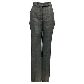 Salvatore Ferragamo Ferragamo Wollhose mit grauem Hahnentritt-Muster Grau