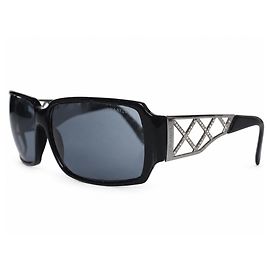 Chanel, lunettes de soleil noires avec cristaux Noir