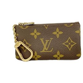 Louis Vuitton Monogram Pochette Clé Coin Case Marron
