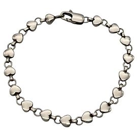 Autre Marque Tiffany & Co. Puff Heart Charm Bracelet Silvery