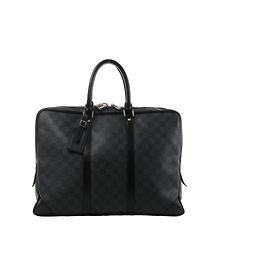 Louis Vuitton Porte-Documents Voyage Damier Graphite Handtasche in Schwarz Schwarz