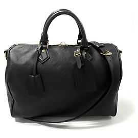 Louis Vuitton Monogram Empreinte Speedy Soft 30 Shoulder Bag Black