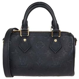 Bolsa Nano Speedy Louis Vuitton em couro Monogram Empreinte preto Preto