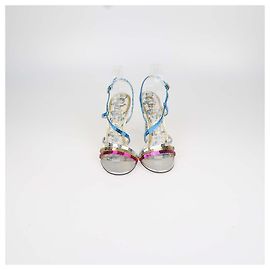 Gucci Multicolor Sequins Strappy Haines Sandals Multiple colors