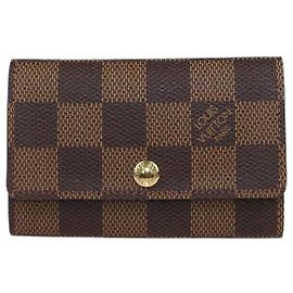 Louis Vuitton Damier Ebene Canvas 6 Key Holder Marrom