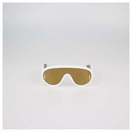 Gafas de sol Loewe White Mirrored Anagram Wave Mask Blanco
