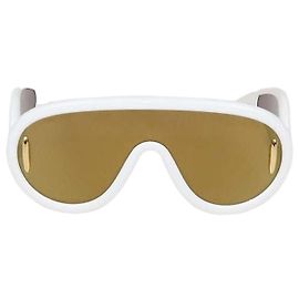 Loewe White Mirrored Anagram Wave Mask Sunglasses White