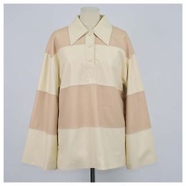 Nanushka Vestido Mini em Patchwork de Pele Sintética Bege e Creme Outro