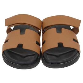 Hermès Sandales Chypre Hermes en cuir Naturel Marron