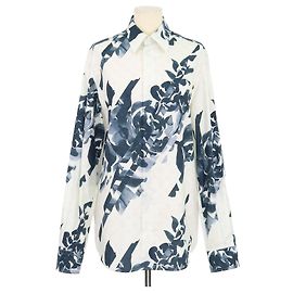 Camisa de manga comprida Louis Vuitton White, Blue Cotton Flower Monogram Outro