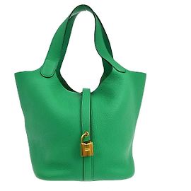 Hermès Hermes Picotin Lock Clemence GM Verde