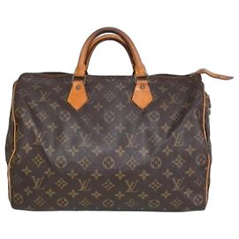 Louis Vuitton Speedy 35 Monogram Canvas Handbag Brown Monogram