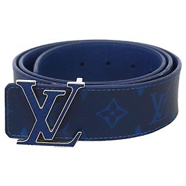 Cintura Standard Louis Vuitton Monogram Taiga Blu