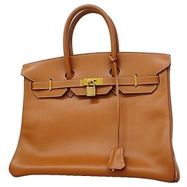Hermès Borsa Hermes Birkin 35 in pelle Courchevel Gold D'oro