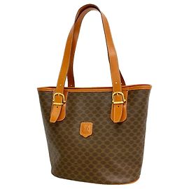Céline Celine Macadam Tote Bag Brown