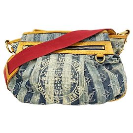 Bolsa de Ombro Louis Vuitton Monogram Denim Porte et Polraye MM Azul