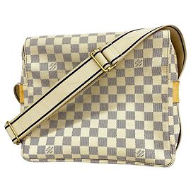 Borsa a tracolla Louis Vuitton Damier Azur Naviglio Bianco
