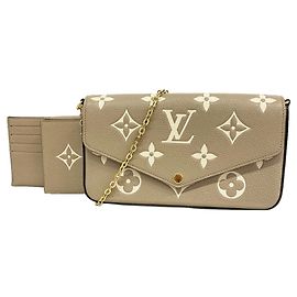Louis Vuitton Monogram Empreinte Bicolor Pochette Felicie Cinza Cru