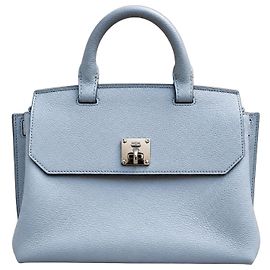 Borsa a mano MCM in pelle azzurro Blu