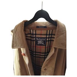 Burberrys Vintage Wollmantel mit Nova Check Braun Beige