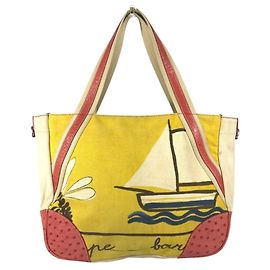 Bolsa de ombro e tote com estampa total da Prada Vermelho Bege Amarelo