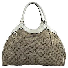 Sac à main Gucci Sukey en toile monogramme Beige
