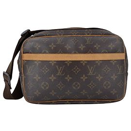 Louis Vuitton Borsa a tracolla Reporter PM monogram monogram in tela marrone vintage Marrone