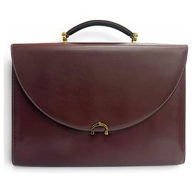 Cartier Must de Line Leather Business Bag Briefcase Dark red
