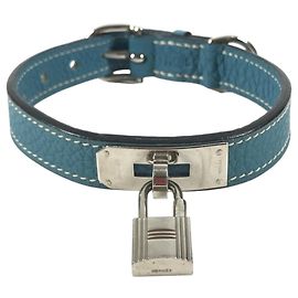 Hermès Hermes Kelly Hundehalsband Silber Blau
